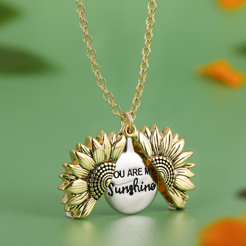 You Are My Sunshine Necklace With Open Locket